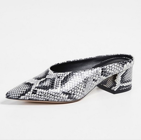 Vince Ralston Sahara Snake Print Leather Slip On Mule Women's Size 8 Block Heel - Picture 4 of 12